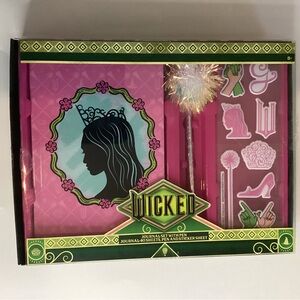 Wicked Glinda Journal Set With Pen Puffy Stickers 40 Sheets Pink And Green